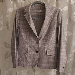 Kasper Women's Checkered Blazer - Gray and Brown